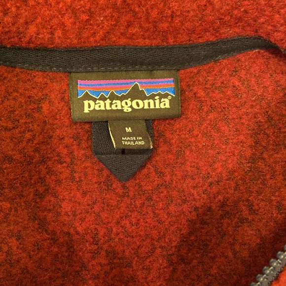 Patagonia Women's Woolyester Fleece Pullover Quarter Zip Size Medium Red Maroon - Picture 5 of 5